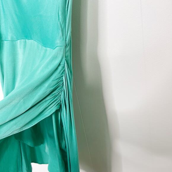 Saylor Mykonos Cowl Neck Asymmetrical Dress in Waterfall Green Small S Cocktail - Picture 6 of 12